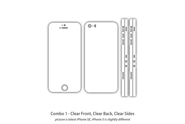 Clear Protection Combo 1 iPhone SE/5S/5 skins Stickerboy