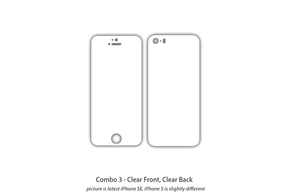 Clear Protection Combo 3 iPhone SE/5S/5 skins Stickerboy