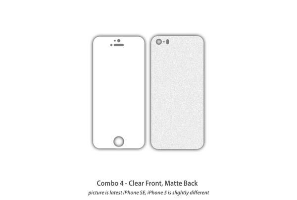 Clear Protection Combo 4 iPhone SE/5S/5 skins Stickerbo