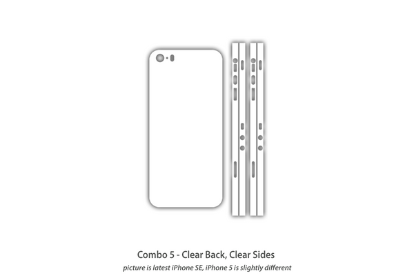 Clear Protection Combo 5 iPhone SE/5S/5 skins Stickerbo