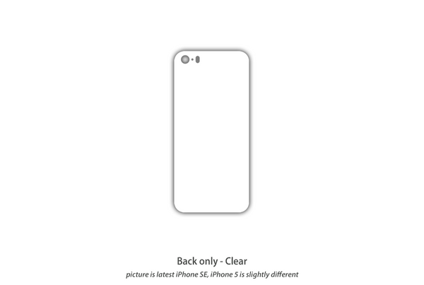 Clear Protection Back only iPhone SE/5S/5 skins Stickerboy